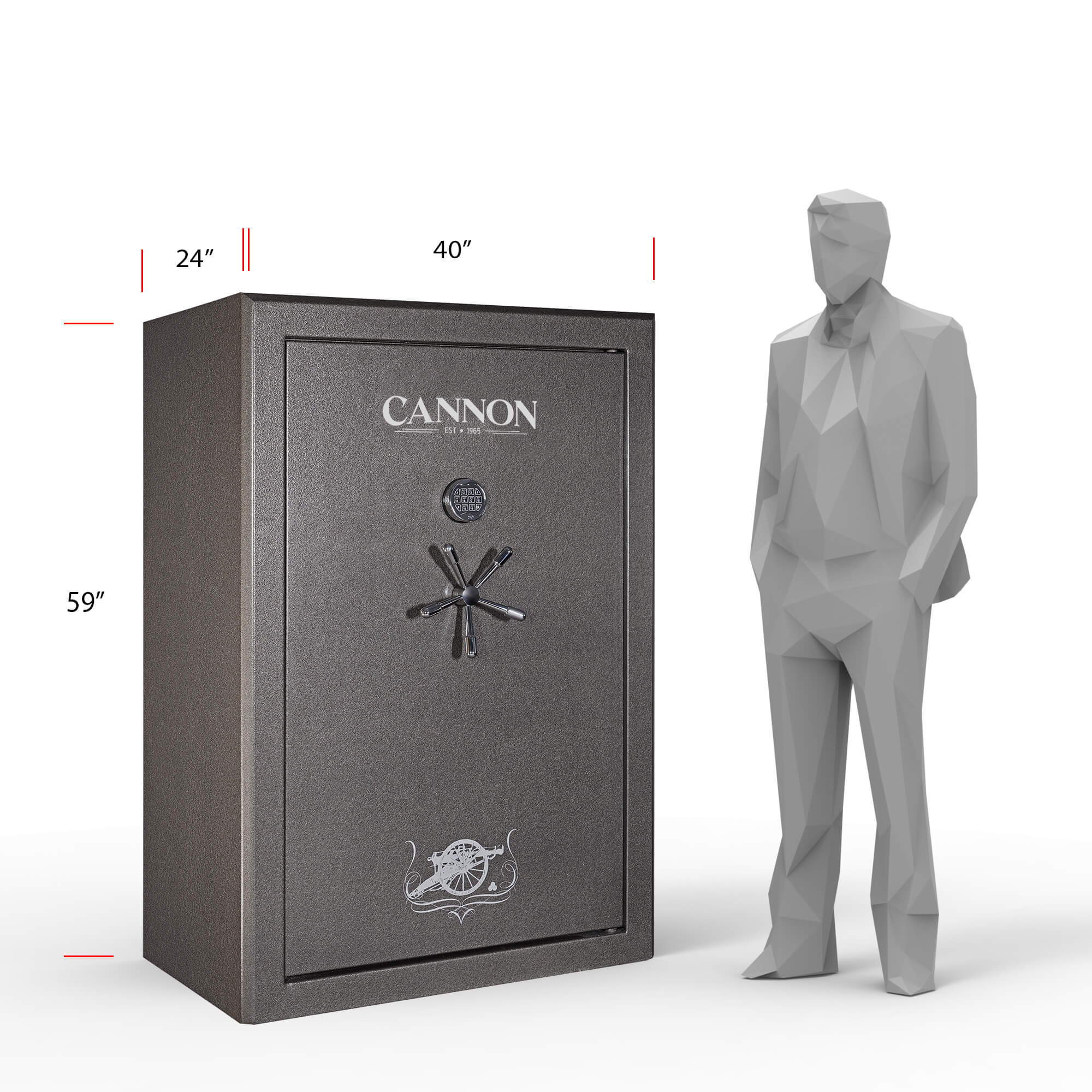 Cannon 64-Gun Fireproof Safe – Electronic Lock, Spacious 21.6 cu. ft., Elegant Hammertone Finish