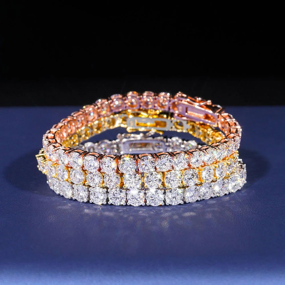 Cuban Link Bracelet  5mm VVS Moissanite – 925 Silver  Necklace or Bracelet