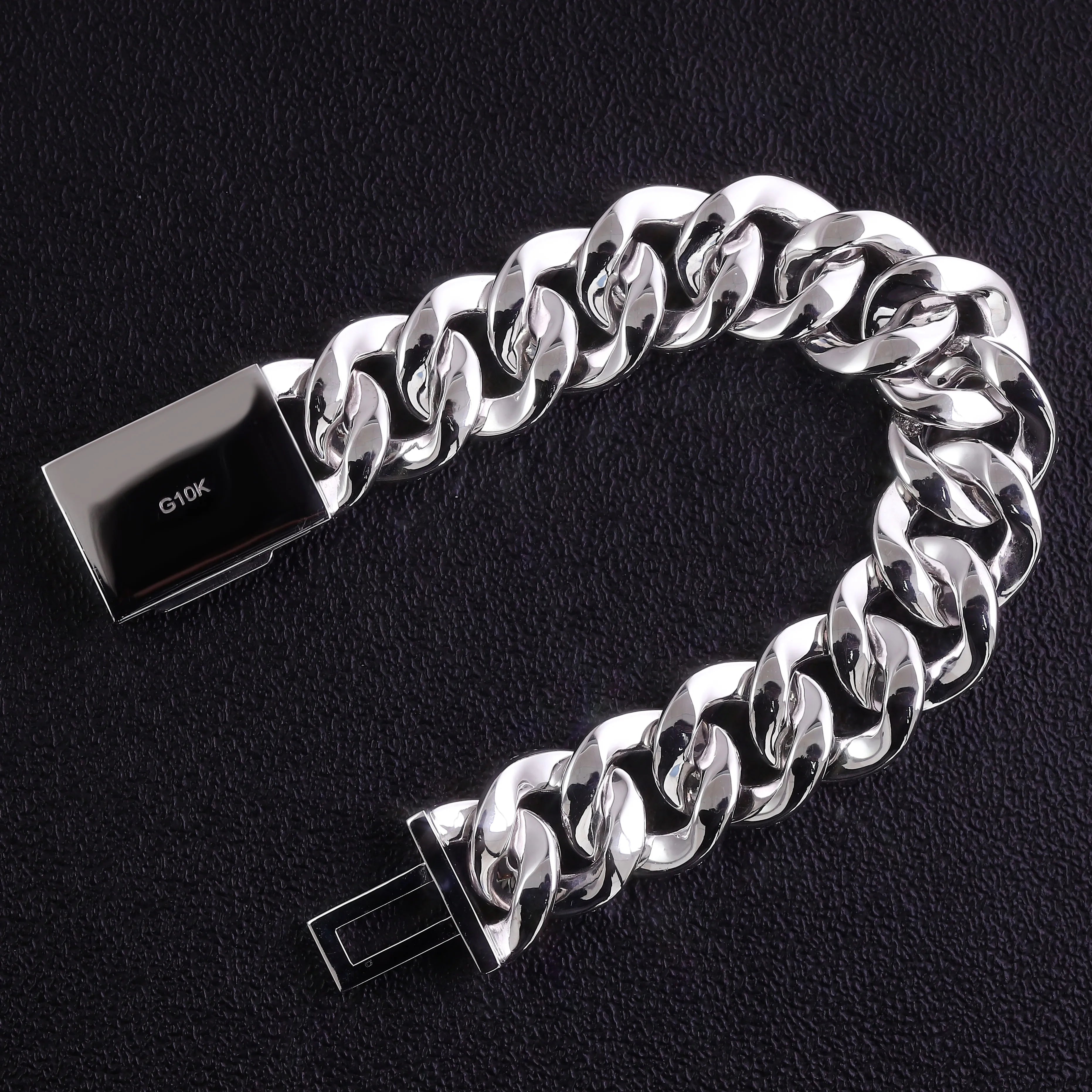 20mm Moissanite Cuban Link Bracelet – 10K/14K/18K Gold
