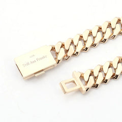 10K Gold 15mm Miami Cuban Link Chain – VVS Moissanite Choker Necklace for Men & Women