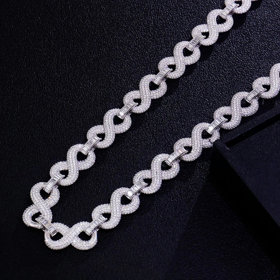 Cuban Link Chain 925 Silver 15mm – VVS Moissanite Iced-Out Necklace for Men