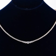 Provence 18K Solid Gold Chain Necklace – DEF/VS VVS Moissanite Inlaid Design for Women