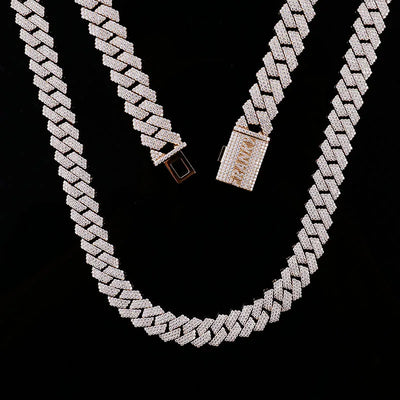 10K Gold 15mm Miami Cuban Link Chain – VVS Moissanite Choker Necklace for Men & Women