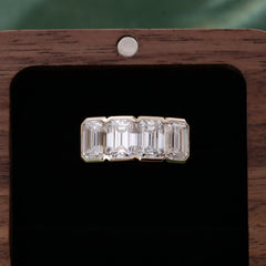Provence 14K Solid Gold Men’s Ring – 5CT EF Color VVS Moissanite Emerald-Cut Wedding & Engagement Band