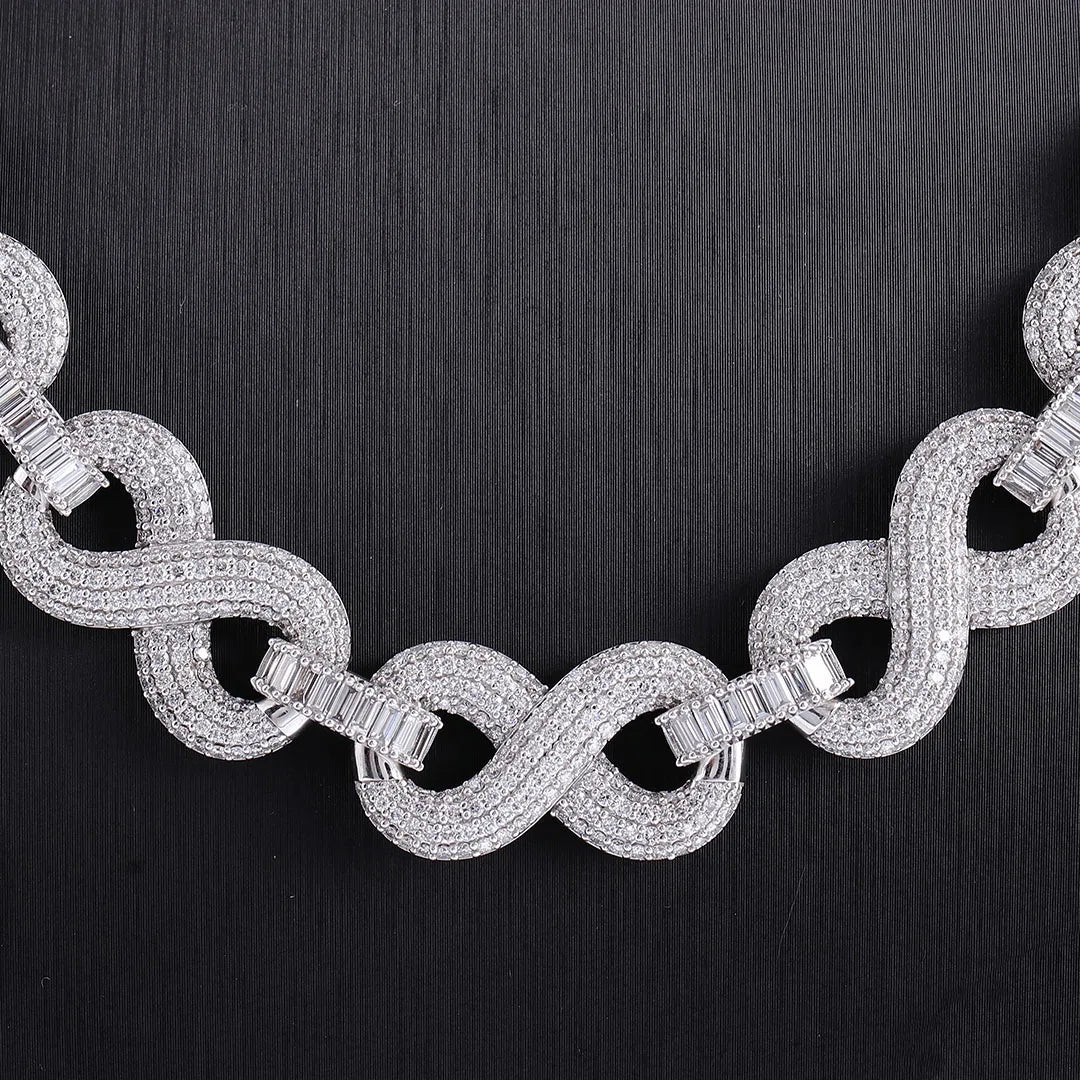 Cuban Link Chain 925 Silver 15mm – VVS Moissanite Iced-Out Necklace for Men
