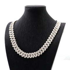 10K Gold 15mm Miami Cuban Link Chain – VVS Moissanite Choker Necklace for Men & Women
