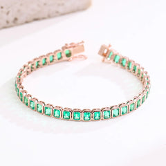 Provence 14K Rose Gold Tennis Bracelet – 3×4mm VVS Moissanite Design for Women