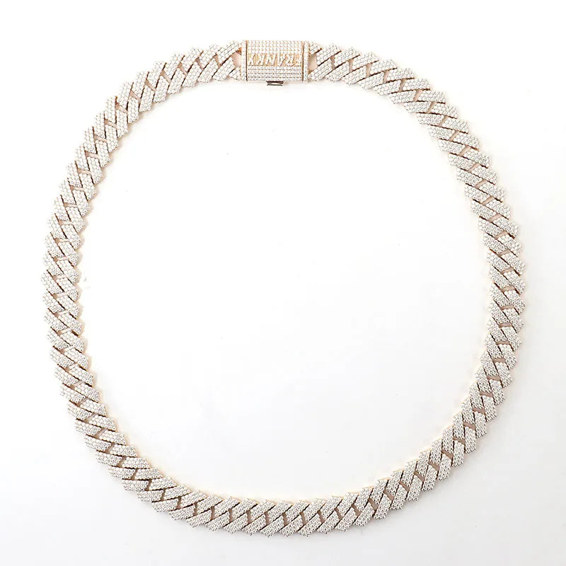 10K Gold 15mm Miami Cuban Link Chain – VVS Moissanite Choker Necklace for Men & Women