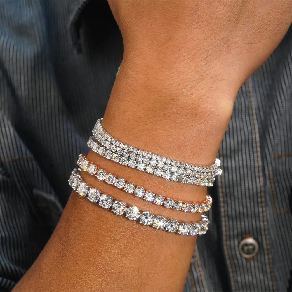 Cuban Link Bracelet  5mm VVS Moissanite – 925 Silver  Necklace or Bracelet