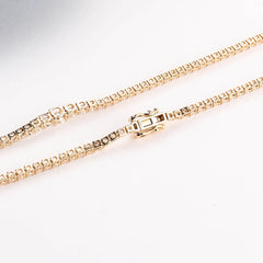 Provence 18K Solid Gold Chain Necklace – DEF/VS VVS Moissanite Inlaid Design for Women
