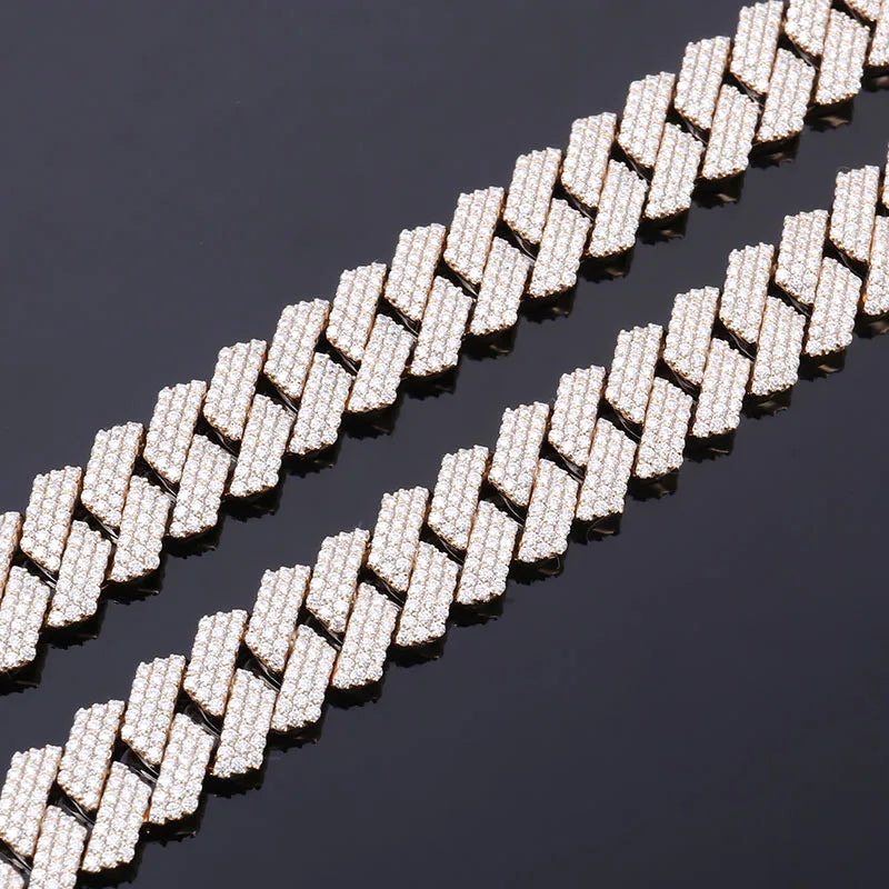 10K Gold 15mm Miami Cuban Link Chain – VVS Moissanite Choker Necklace for Men & Women