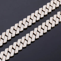 10K Gold 15mm Miami Cuban Link Chain – VVS Moissanite Choker Necklace for Men & Women