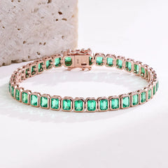 Provence 14K Rose Gold Tennis Bracelet – 3×4mm VVS Moissanite Design for Women