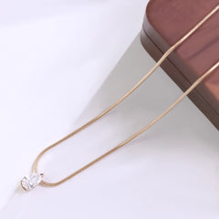 18K Yellow Gold Snake Chain Necklace – 2CT Pear-Cut VVS Moissanite Pendant