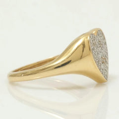 Romantic Classic Heart Pave 1MM Round Cut Natural Diamond Promise Ring with 18K Solid Gold Wide Band Charm Gift for Bridle