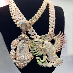 Heavenly Wolf Pendant Necklace with a Lab Grown Diamond Halo Delicate Spiritual Jewelry 3d Cartoon Pendant
