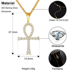 Moissanite Men Women Hip Hop Cross Pendant 925 Sterling Silver Material Hip Hop Fine Jewelry Top Quality 2.8cm*5.6cm 3.64CTW