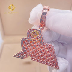 Pass Diamond Tester Two Tone Double Layered 3D Luxury Women Jewelry 925 Silver Hip Hop VVS1 Moissanite Diamond Name Pendant