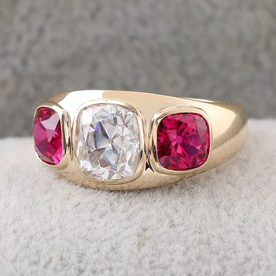 Custom Moissanite Championship Ring in 14K Yellow Gold