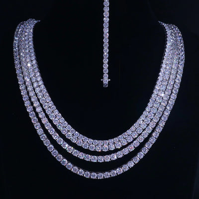 5mm Moissanite Tennis Necklace in 925 Silver, 20