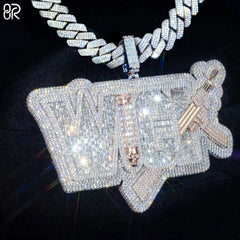 Custom Vvs Moissanite Chain 3D Pendant Iced Out Fine Jewelry
