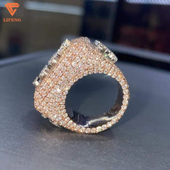925 Sterling Silver Hip Hop Alphabet Championship Ring for Men Round Brilliant Cut VVS Custom Moissanite Diamond Ring