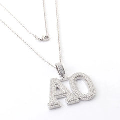 Design Yours - Letter Pendant Diamond VVS Moissanite Pendant 925 Sterling Silver Men