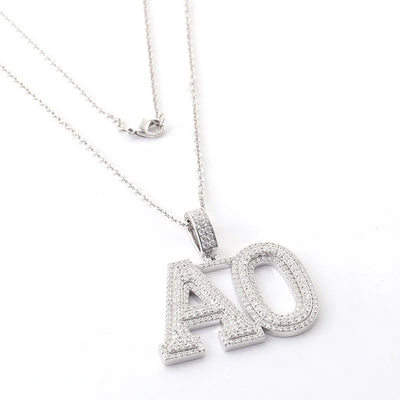 Design Yours - Letter Pendant Diamond VVS Moissanite Pendant 925 Sterling Silver Men