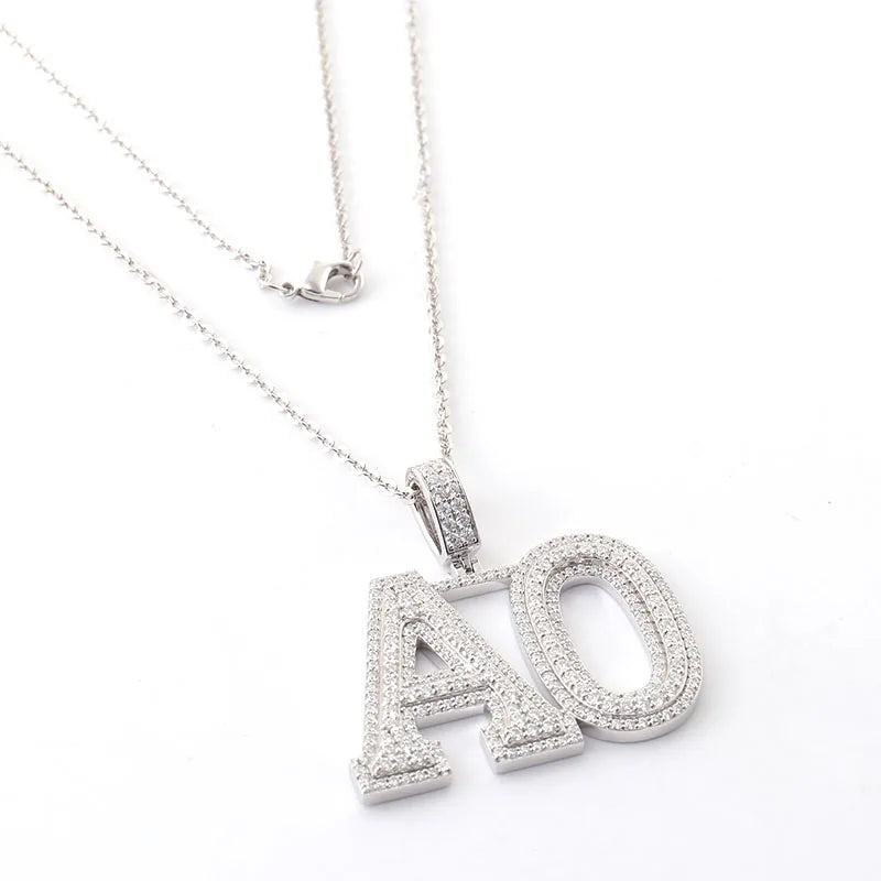 Design Yours - Letter Pendant Diamond VVS Moissanite Pendant 925 Sterling Silver Men