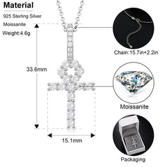 Moissanite Men Women Hip Hop Cross Pendant 925 Sterling Silver Material Hip Hop Fine Jewelry Top Quality 2.8cm*5.6cm 3.64CTW