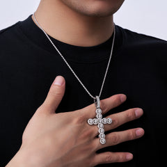 Fine Jewelry Pendant Necklaces Iced Out 925 Silver Moissanite Cross Pendant Necklace Moissanite Chain Necklace Men