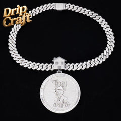 Drip Craft High-end Custom S925 Silver Pendant Sterling Silver Moissanite Inlaid Pendant Fashion Jewelry