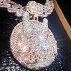 Heavenly Wolf Pendant Necklace with a Lab Grown Diamond Halo Delicate Spiritual Jewelry 3d Cartoon Pendant