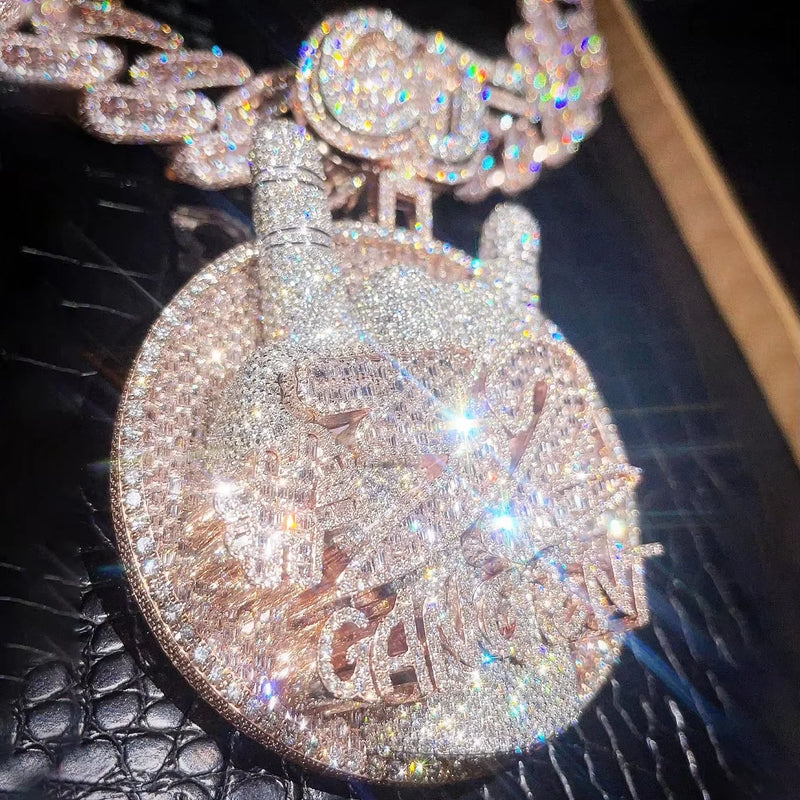 Heavenly Wolf Pendant Necklace with a Lab Grown Diamond Halo Delicate Spiritual Jewelry 3d Cartoon Pendant