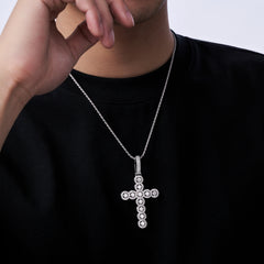 Fine Jewelry Pendant Necklaces Iced Out 925 Silver Moissanite Cross Pendant Necklace Moissanite Chain Necklace Men