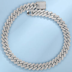 New Arrival Iced Out 18mm Hip Hop Cuban Link Silver 925 Heavy Gold VVS Moissanite Baguette Diamond Cuban Chains With GRA
