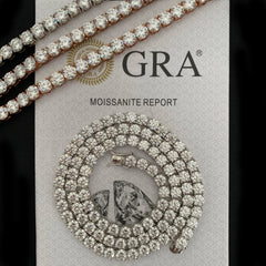 In Stock 5mm Tennis Necklace 925 Silver White Gold Plated 20" Iced Out Men Necklace VVS Moissanite Tennis Chain