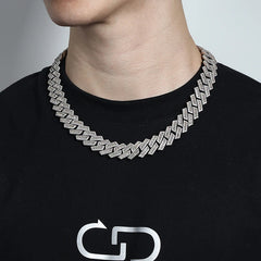 New Arrival Iced Out 18mm Hip Hop Cuban Link Silver 925 Heavy Gold VVS Moissanite Baguette Diamond Cuban Chains With GRA