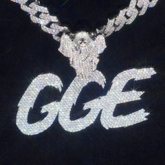 Heavenly Wolf Pendant Necklace with a Lab Grown Diamond Halo Delicate Spiritual Jewelry 3d Cartoon Pendant