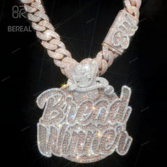 Custom Vvs Moissanite Chain 3D Pendant Iced Out Fine Jewelry