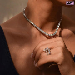 In Stock 5mm Tennis Necklace 925 Silver White Gold Plated 20" Iced Out Men Necklace VVS Moissanite Tennis Chain