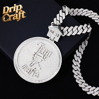 Drip Craft High-end Custom S925 Silver Pendant Sterling Silver Moissanite Inlaid Pendant Fashion Jewelry