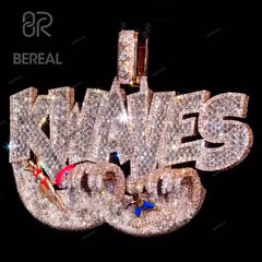 Custom Vvs Moissanite Chain 3D Pendant Iced Out Fine Jewelry