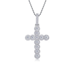 Fine Jewelry Pendant Necklaces Iced Out 925 Silver Moissanite Cross Pendant Necklace Moissanite Chain Necklace Men