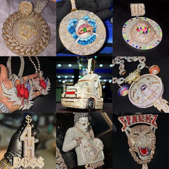 Hiphop  Fashion Name Plate Necklace Custom Jewelry 925 Sterling Silver Lab Grown Diamond Necklace Jewelry Iced Out Pendant