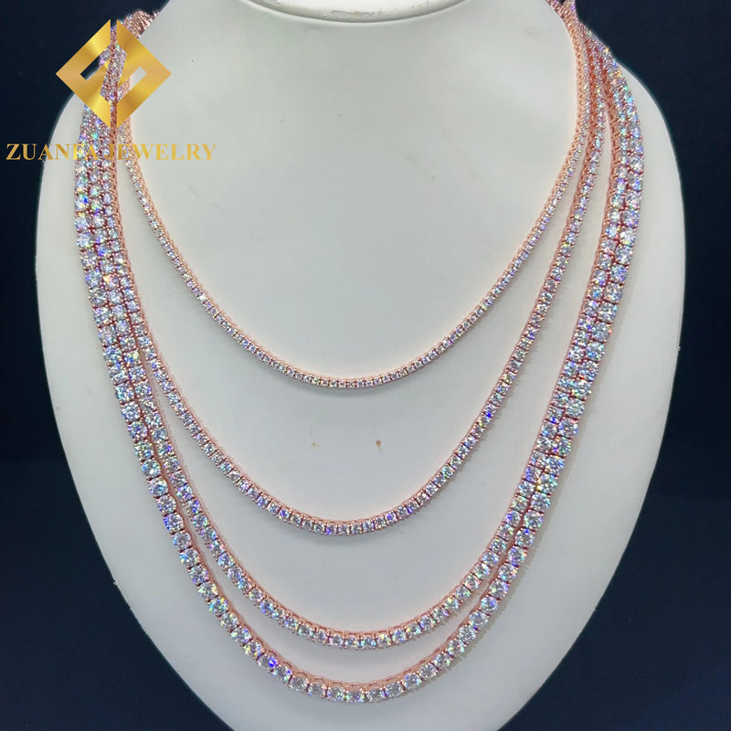 Two-Tone 3D Name Pendant with VVS1 Moissanite in 925 Silver