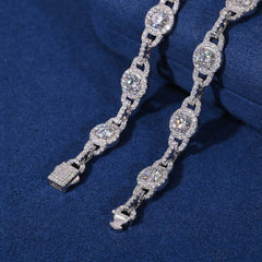 Iced Out D Color Moissanite Necklace for Man Women S925 Sterling Silver Hip Hop Link Chains Jewelry Diamond GRA Certificate