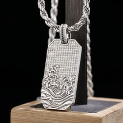 Provence Rectangular VVS Moissanite Pendant – Custom 925 Sterling Silver Necklace for Men