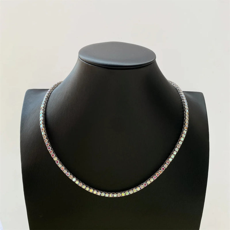3–4mm Moissanite Tennis Chain Bracelet & Necklace in 925 Silver