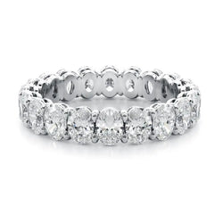 3ctw Lab Grown Created Diamond Wedding Band Ring Oval Cut 14K White Gold CVD HPHT Diamond DEF Color VS-VVS
